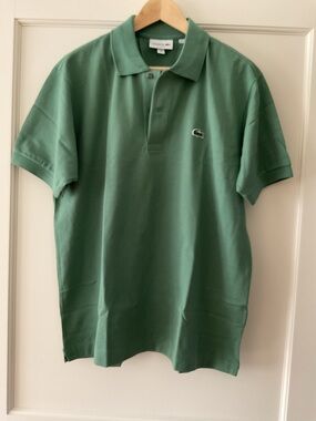 New Lacoste Men's Mint Green Pique Polo Shirt size L